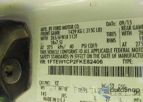 2015 Ford F150 Supercrew from USA, damaged, VIN 1FTEW1CP2FKE82406